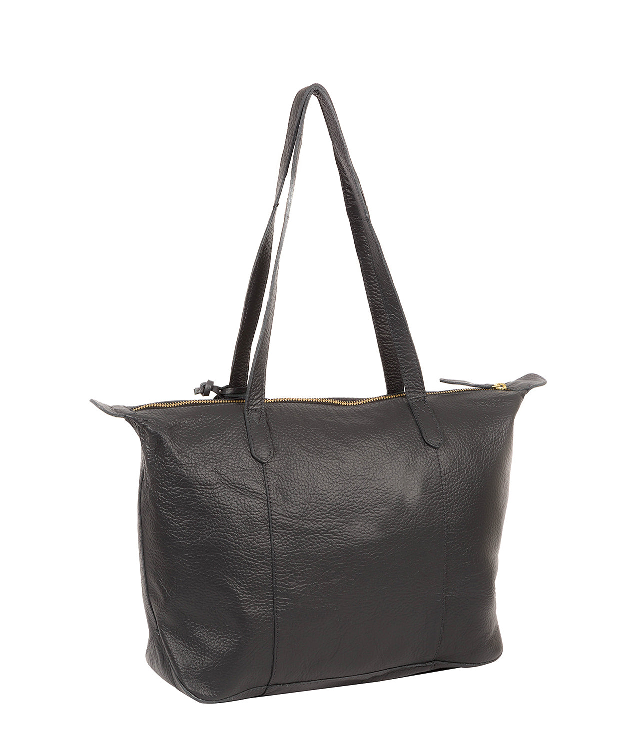 'Oval' Slate Leather Tote Bag