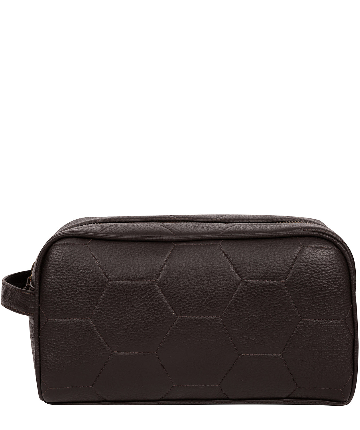 'Defender' Brown Leather Washbag