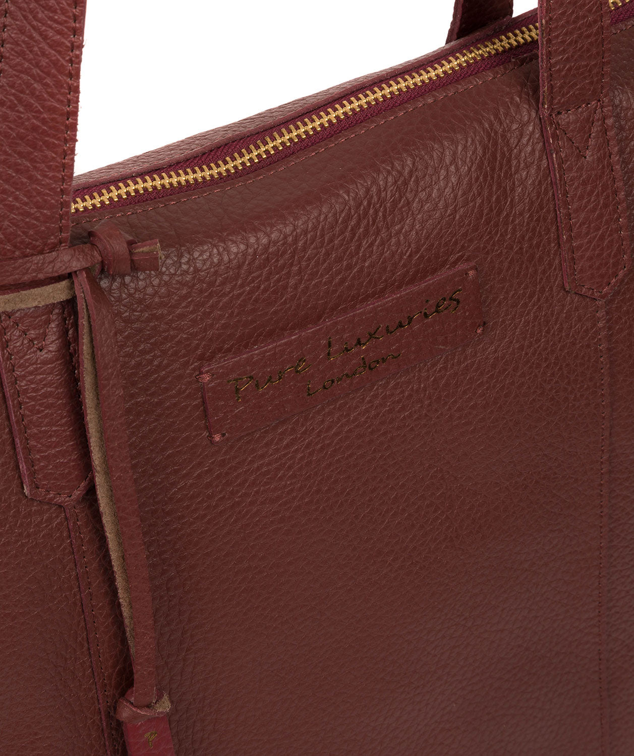 'Blendon' Burgundy Leather Tote Bag