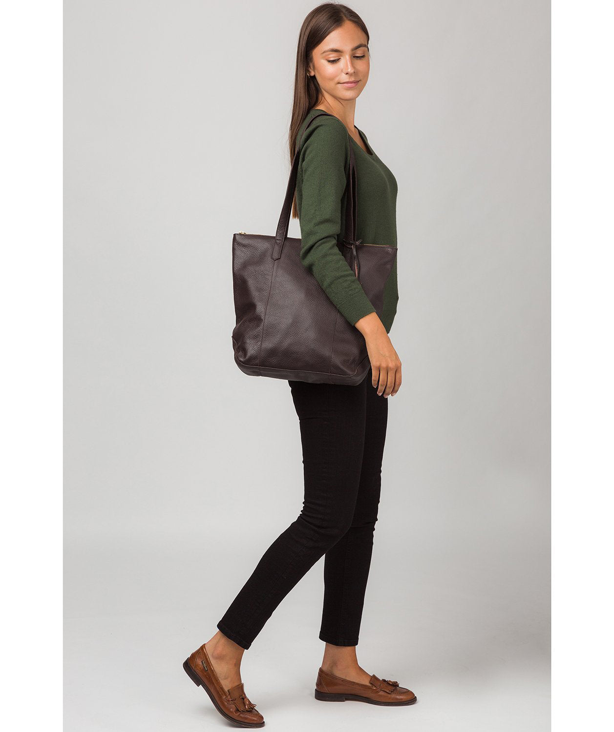 'Blendon' Dark Brown Leather Tote Bag