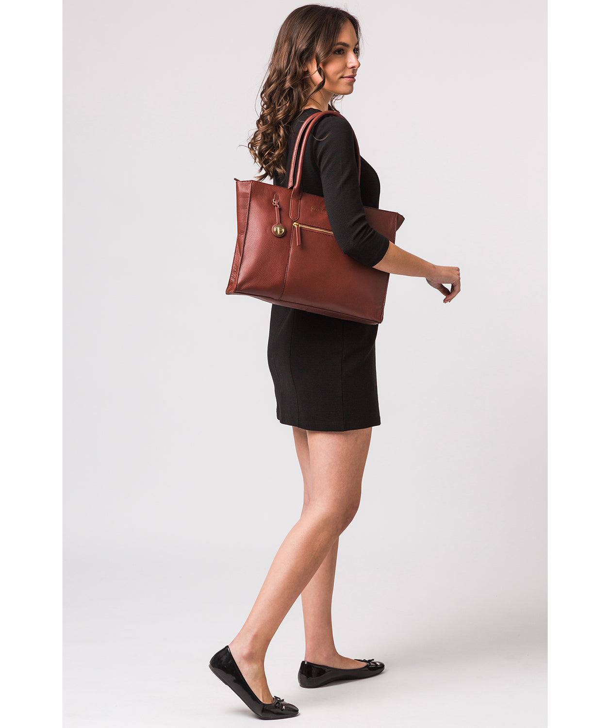 'Buckingham' Chestnut Leather Tote Bag