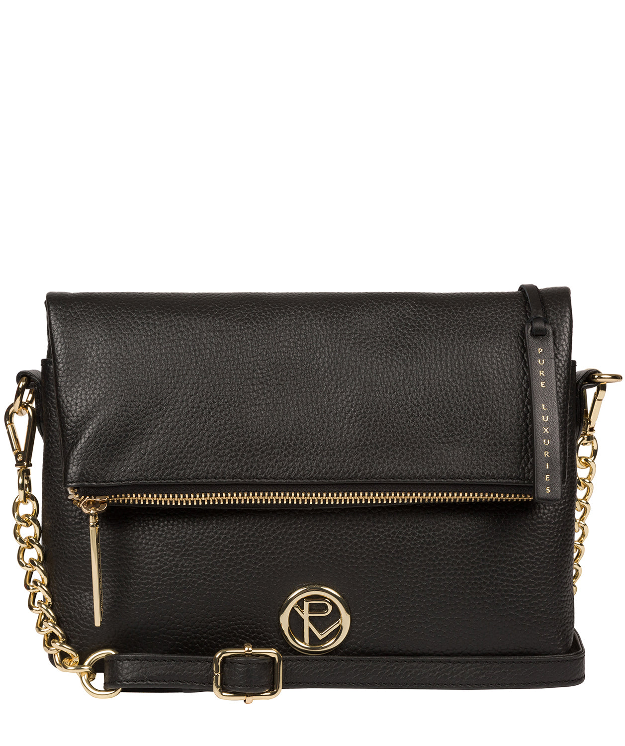 'Floria' Black Leather Cross Body Bag image 1