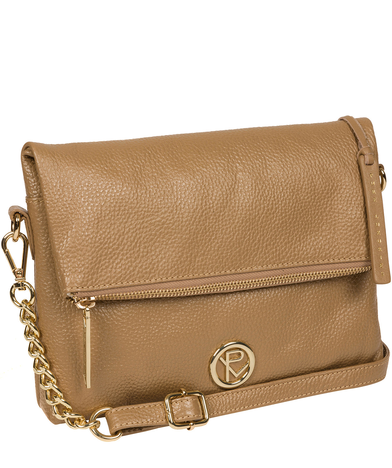 'Floria' Metallic Champagne Leather Cross Body Bag image 5