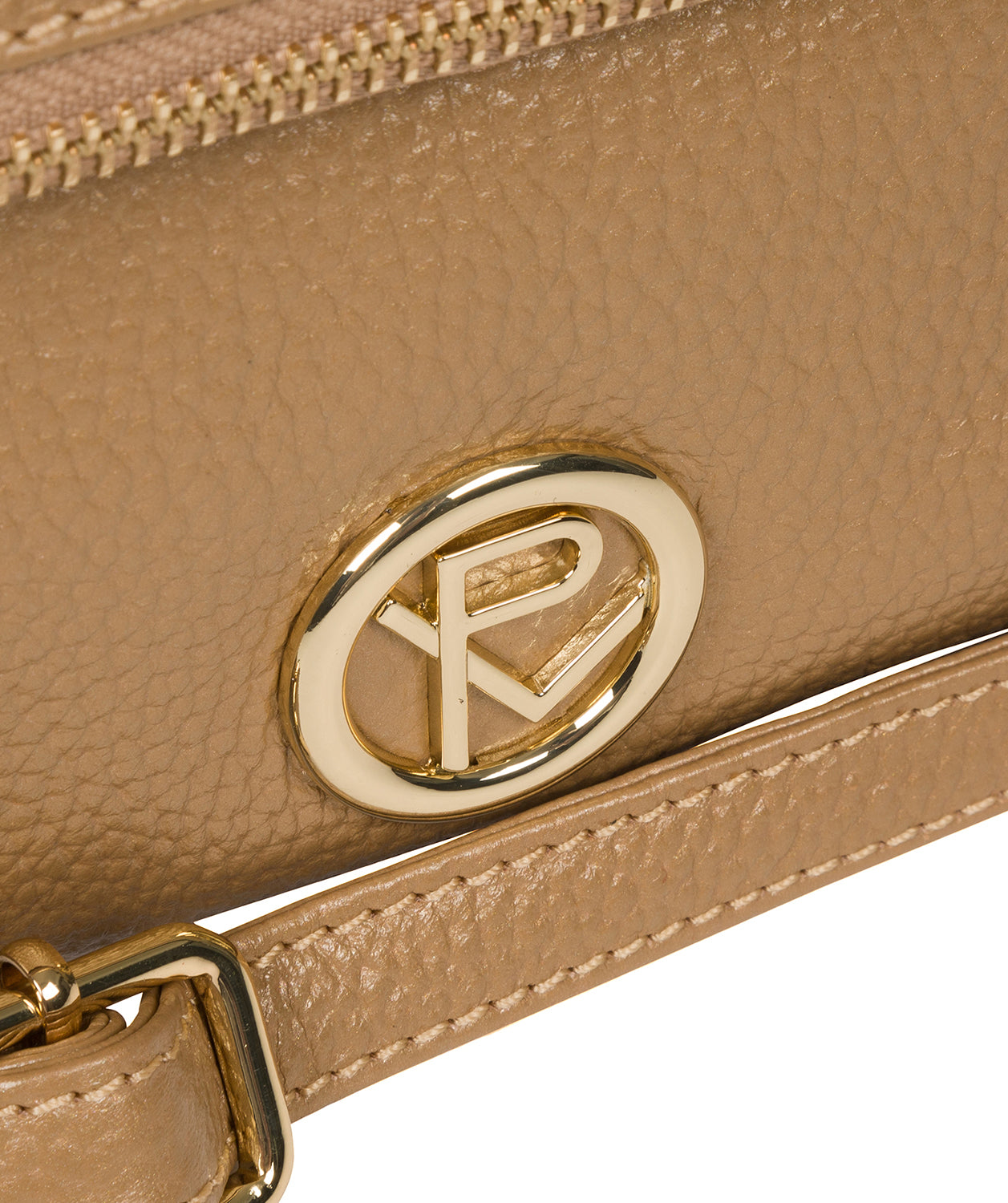 'Floria' Metallic Champagne Leather Cross Body Bag image 6