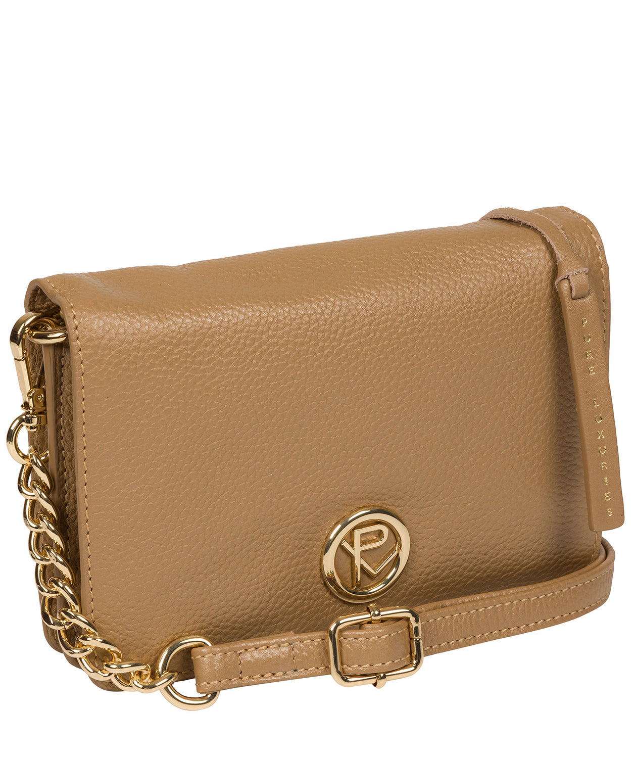 'Esmee' Metallic Champagne Leather Cross Body Bag image 5