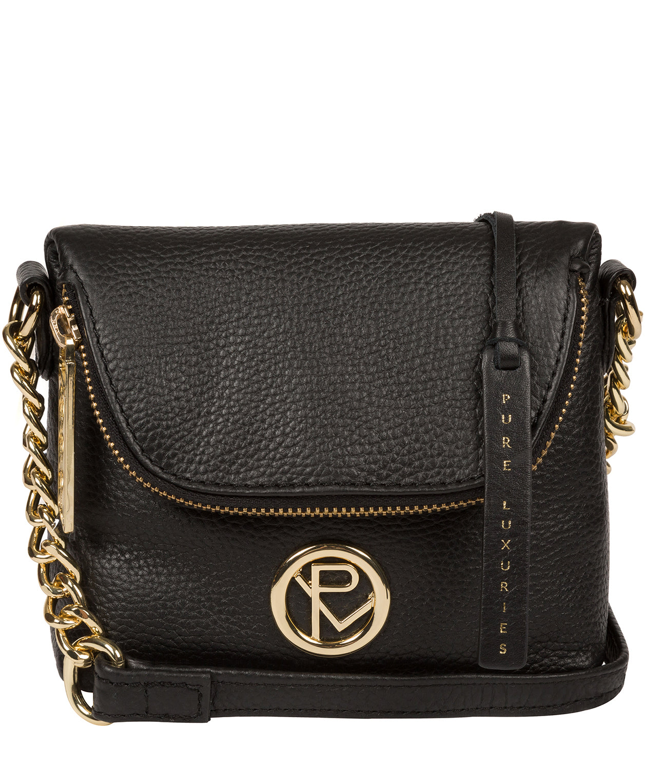 'Giselle' Black Leather Cross Body Bag image 1