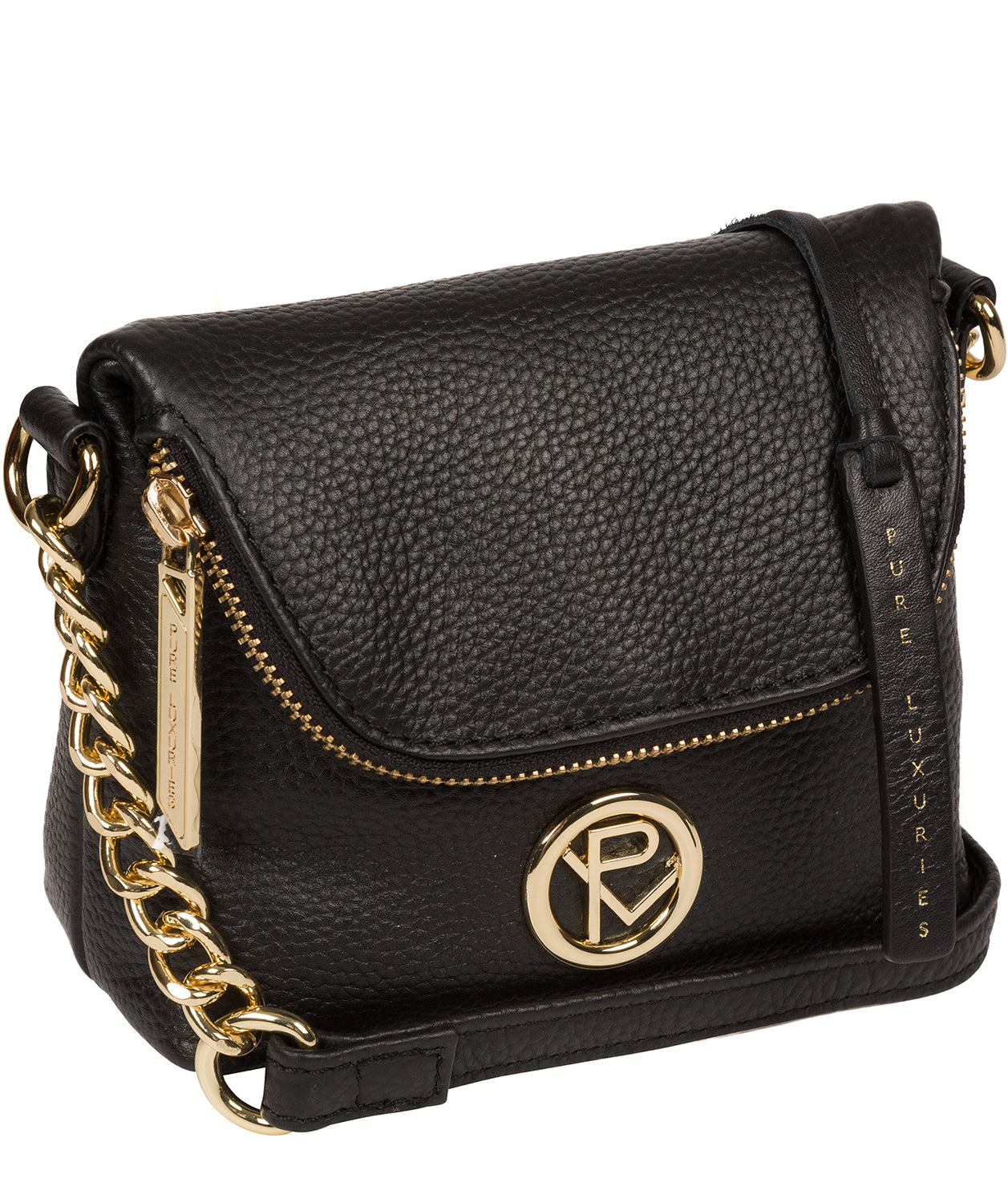 'Giselle' Black Leather Cross Body Bag image 5