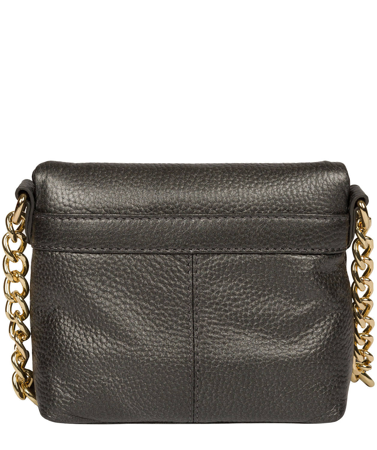 'Giselle' Metallic Dark Silver Leather Cross Body Bag image 3