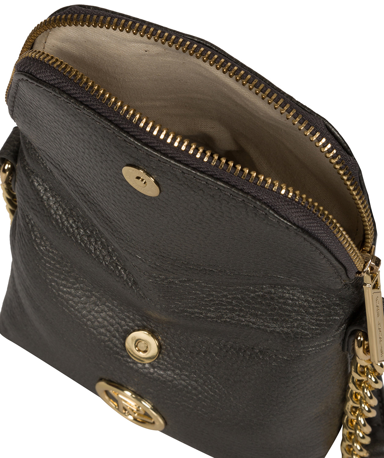 'Giselle' Metallic Dark Silver Leather Cross Body Bag image 4