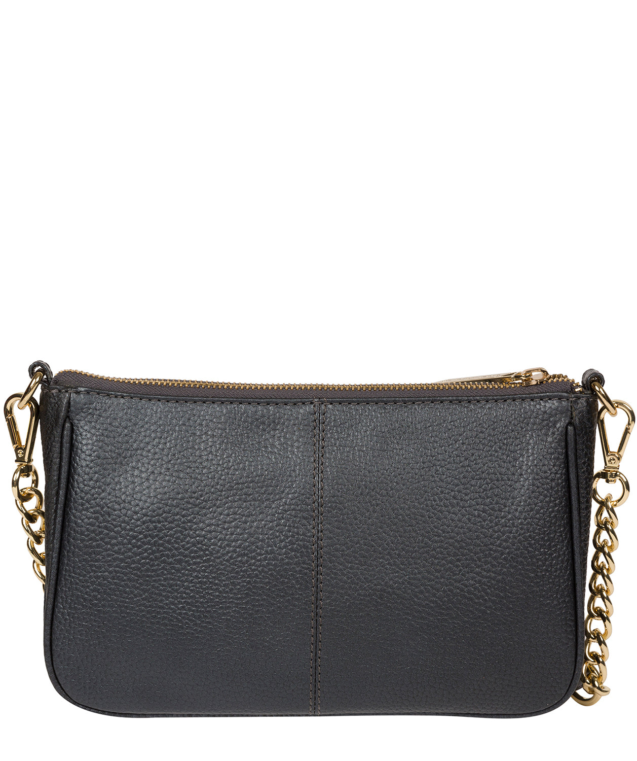 'Yvette' Metallic Blue Steel Leather Cross Body Bag image 3