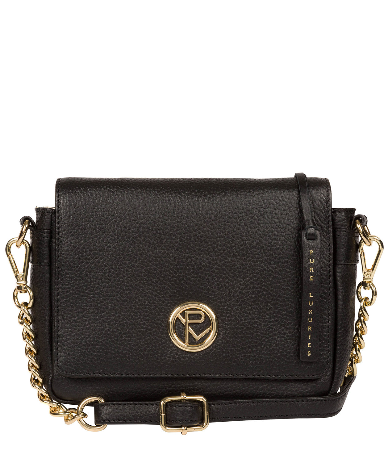 'Paulette' Black Leather Cross Body Bag image 1