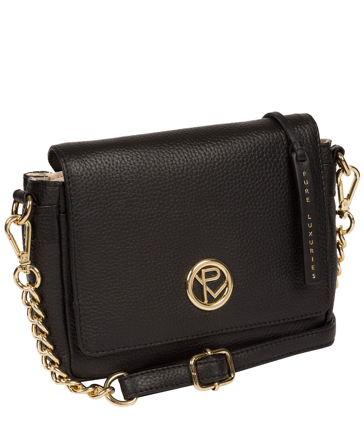 'Paulette' Black Leather Cross Body Bag image 5