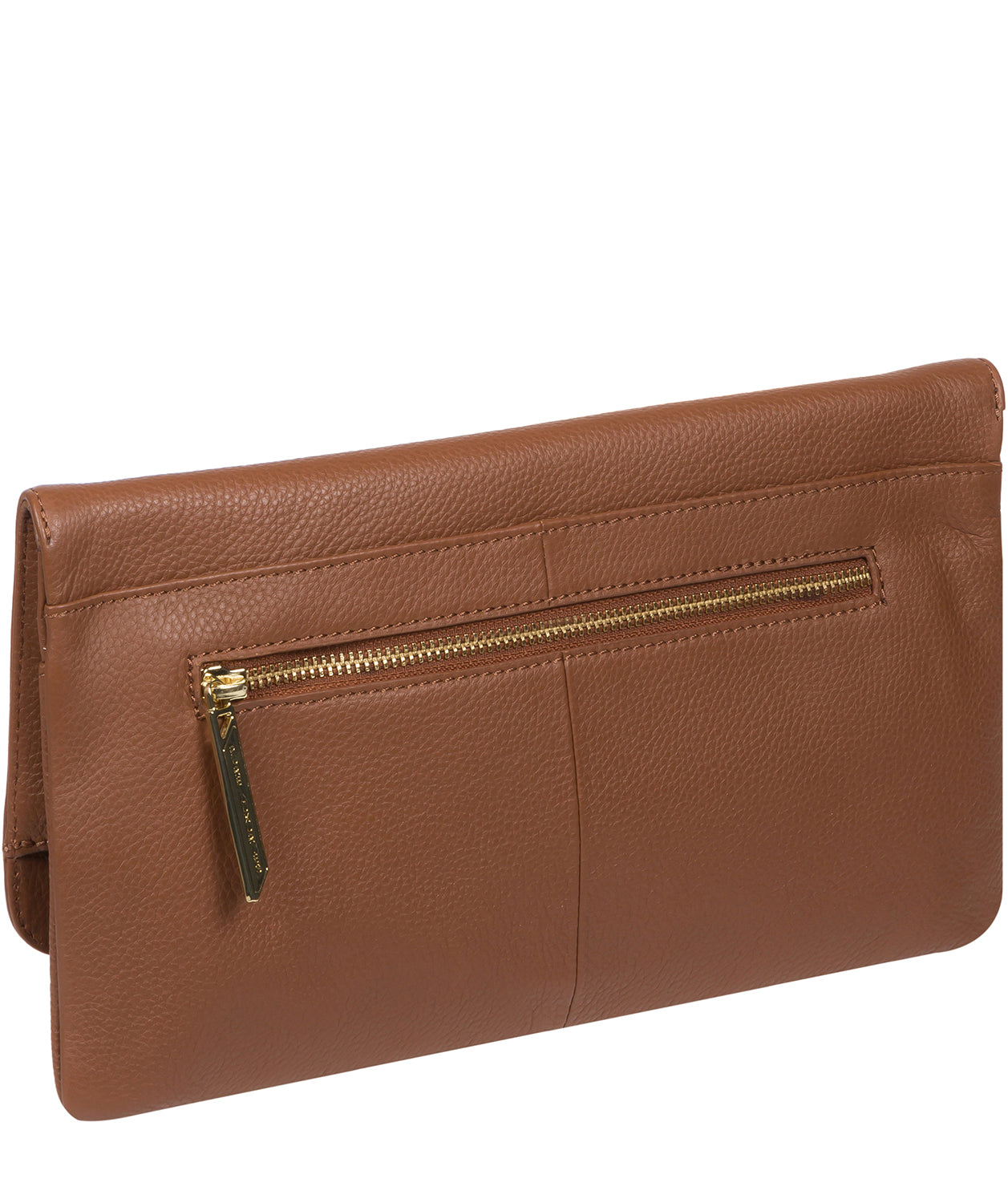 'Golders' Tan Leather Clutch Bag