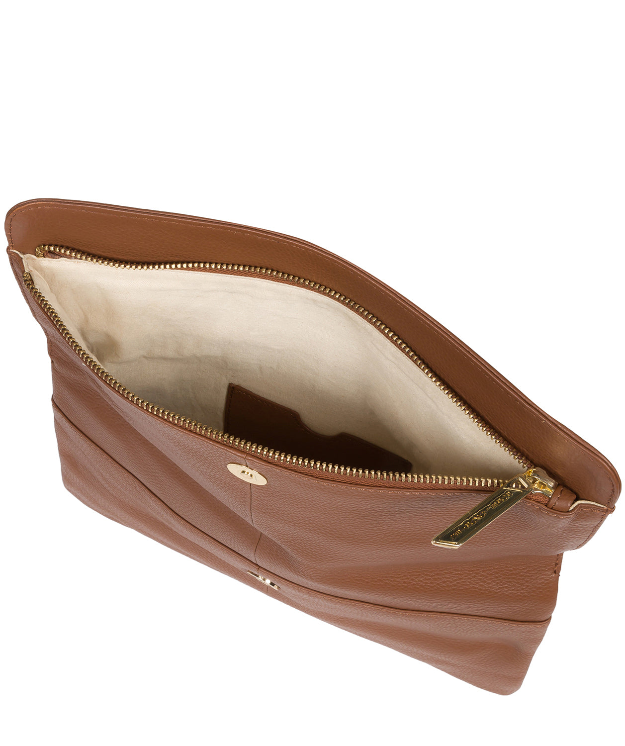 'Golders' Tan Leather Clutch Bag