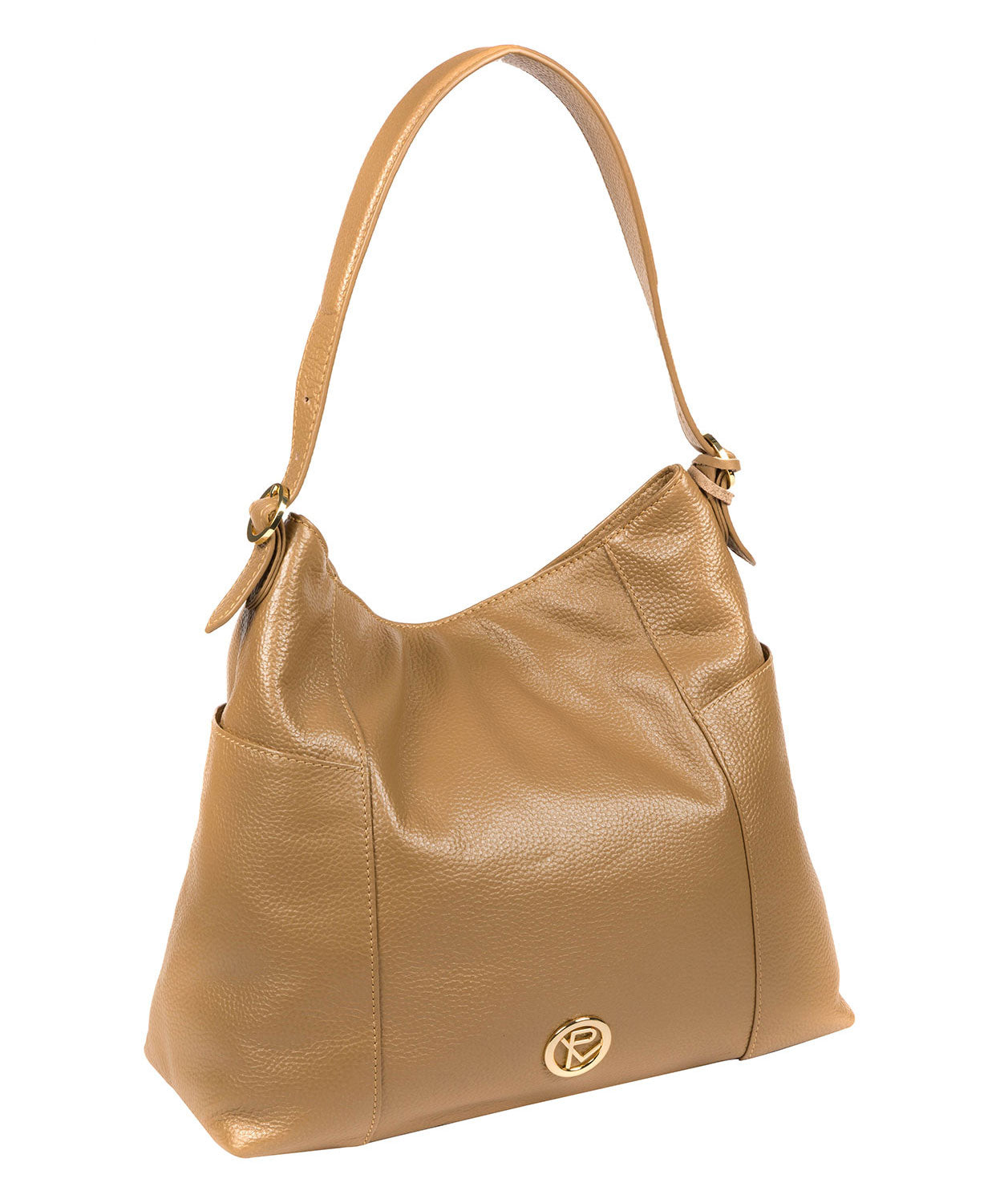 'Trinette' Metallic Champagne Leather Tote Bag image 5