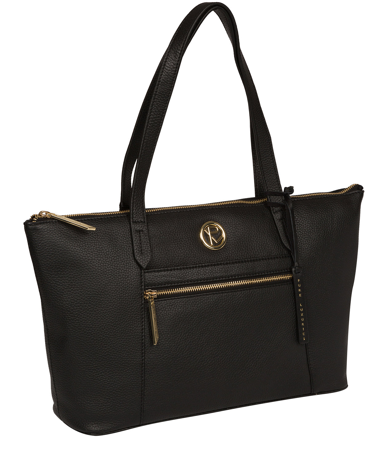 'Rosamonde' Black Leather Tote Bag image 5