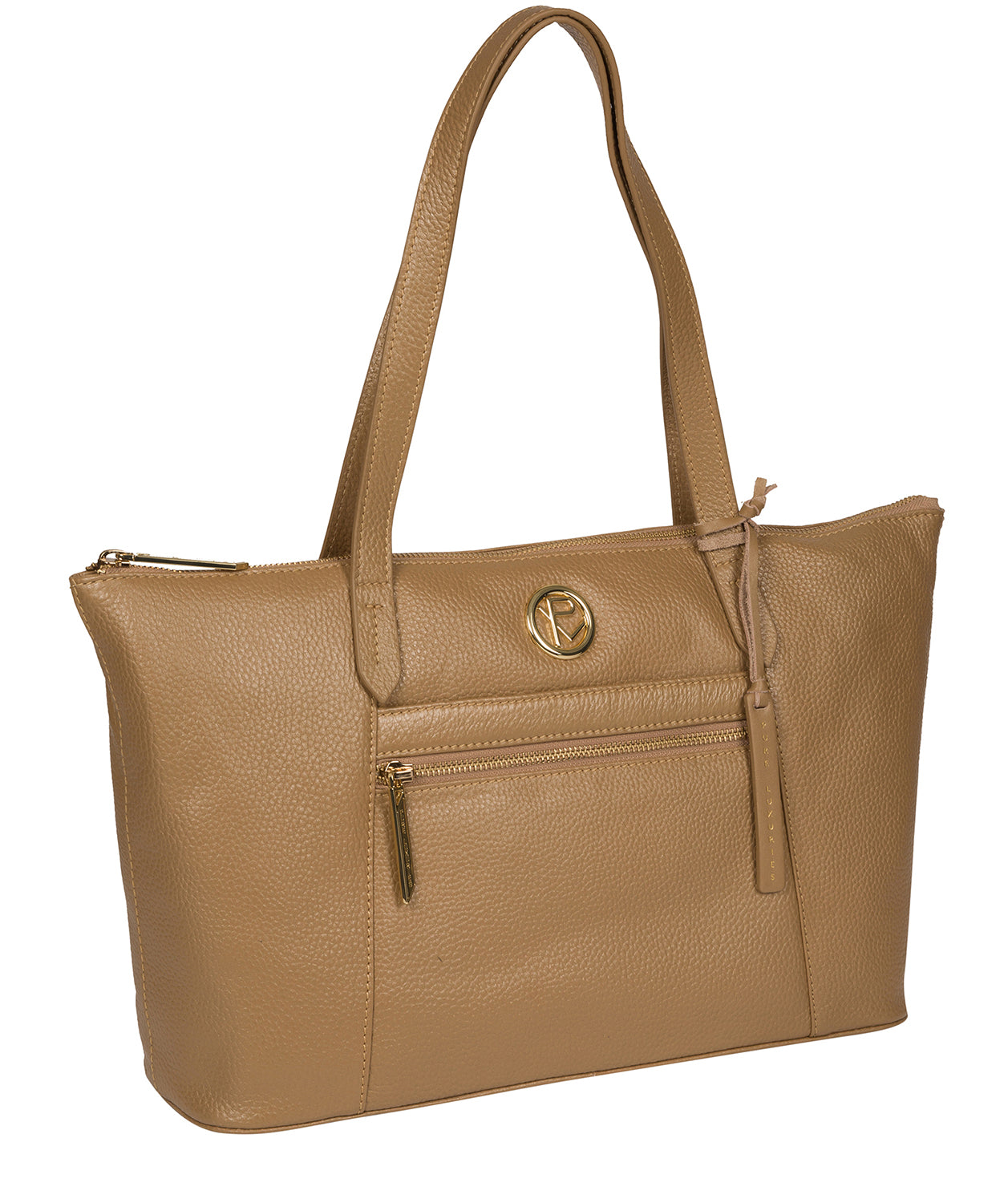 'Rosamonde' Metallic Champagne Leather Tote Bag image 5