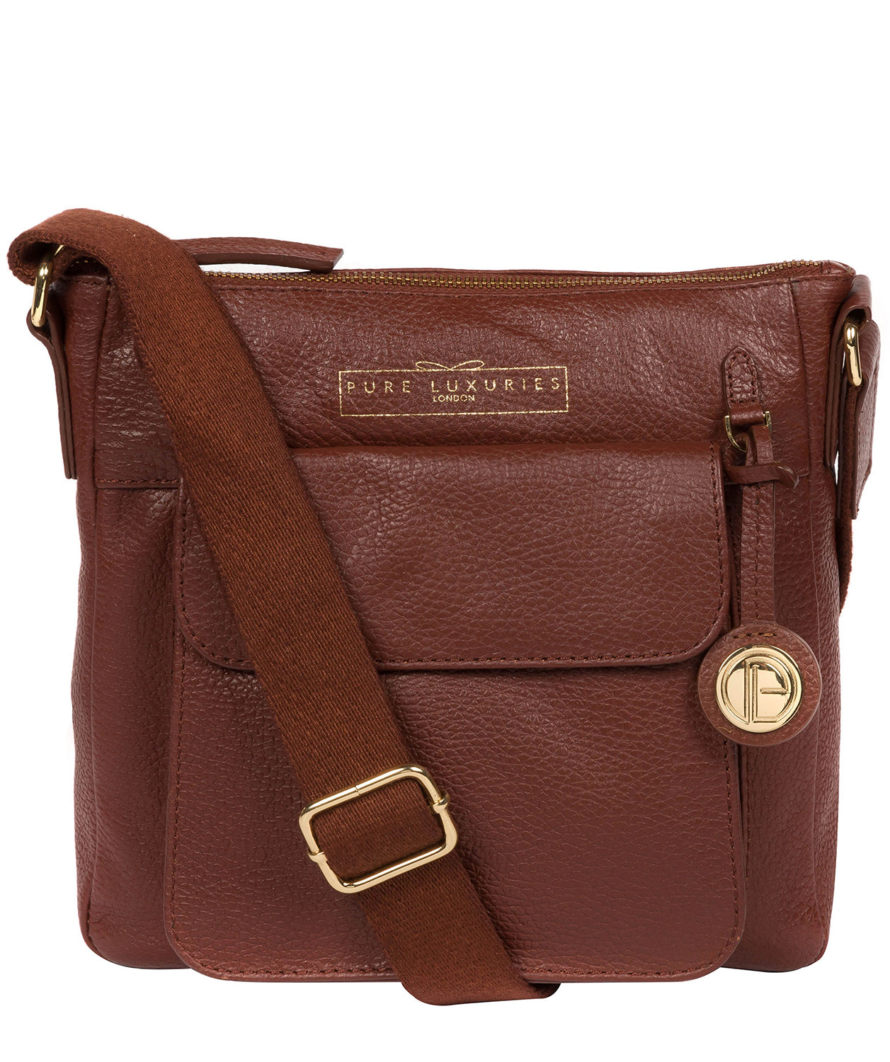 'Rayden' Chestnut Leather Cross Body Bag