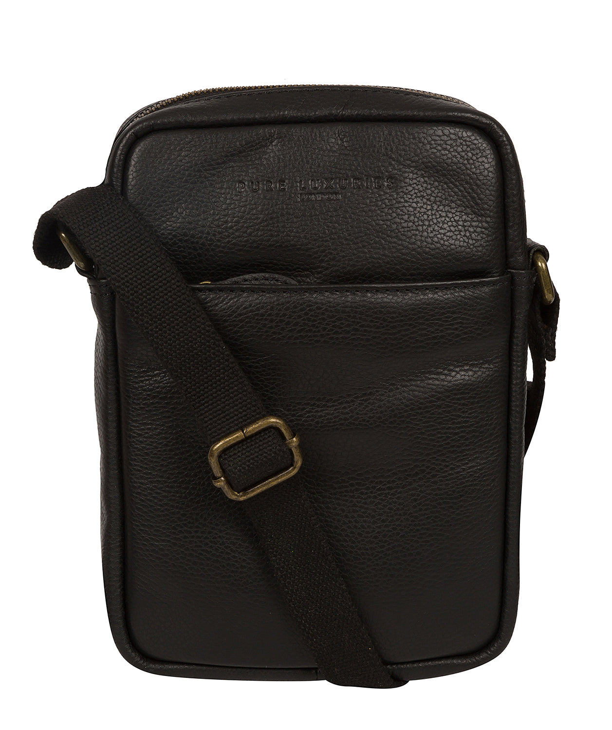 'Crew' Black Leather Cross Body Bag