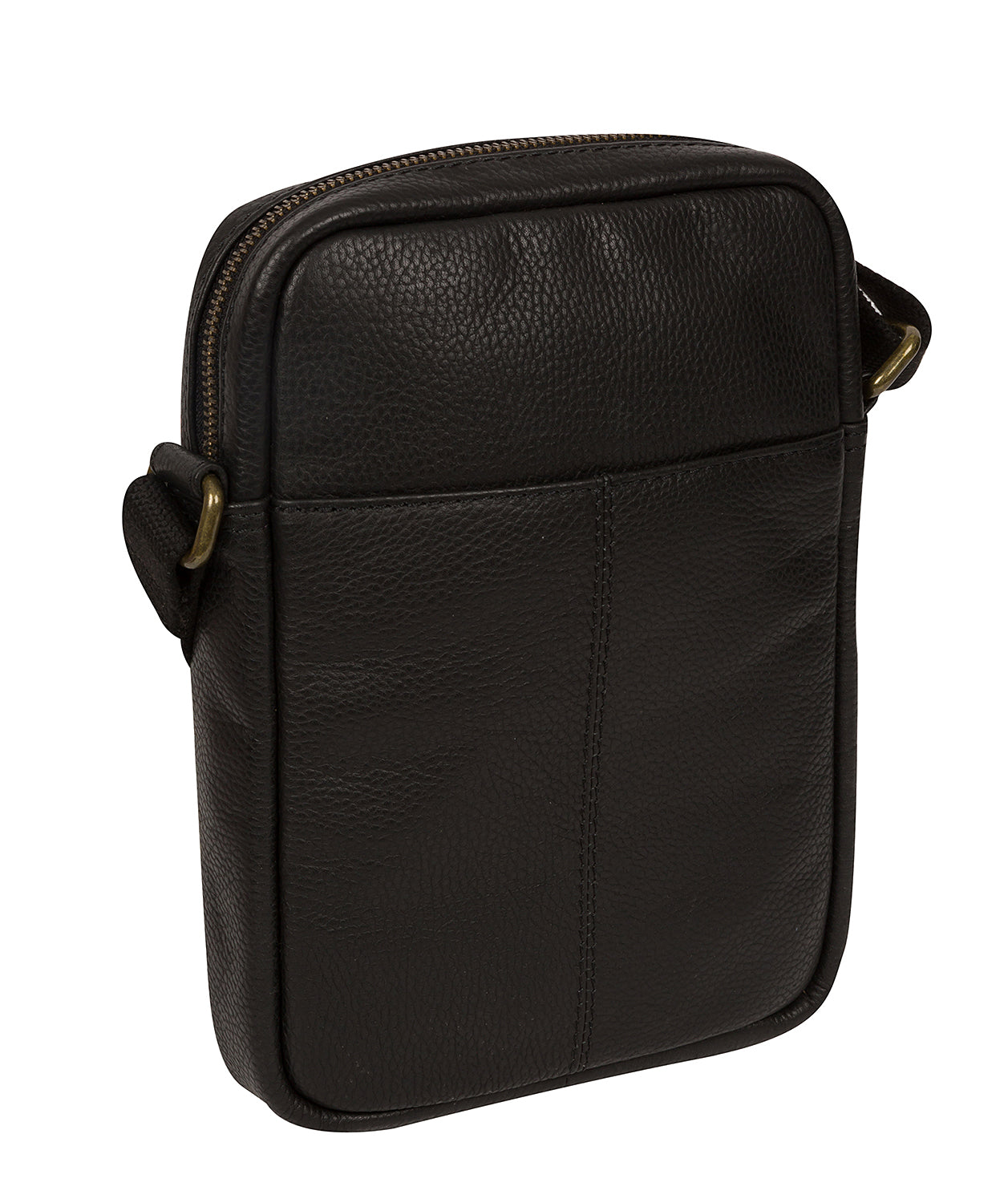 'Crew' Black Leather Cross Body Bag