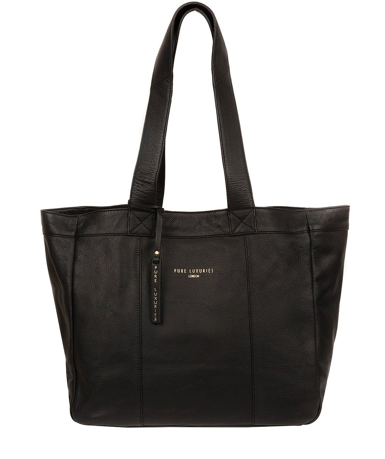 'Harlesden' Black Leather Tote Bag