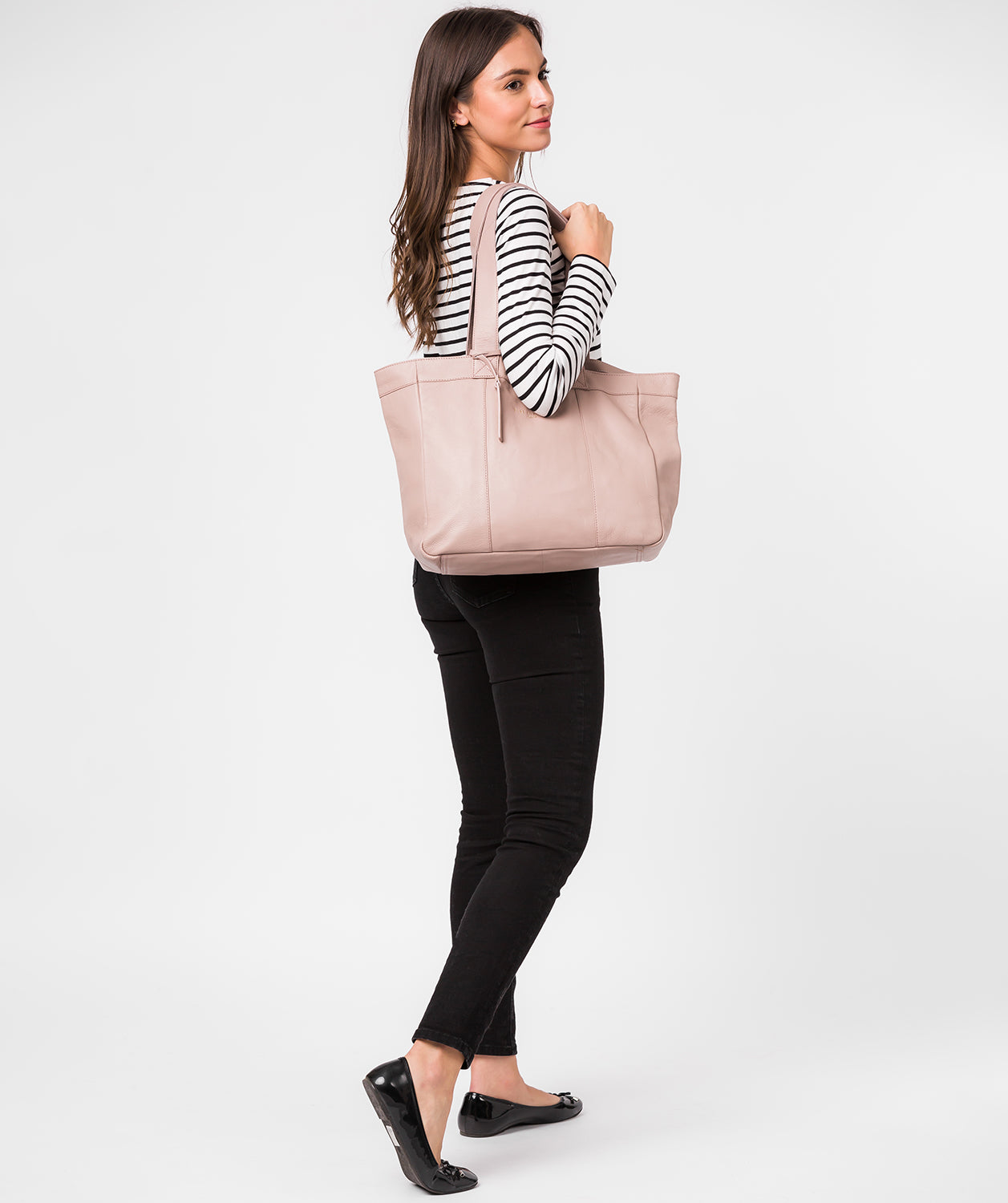 'Harlesden' Blush Pink Leather Tote Bag