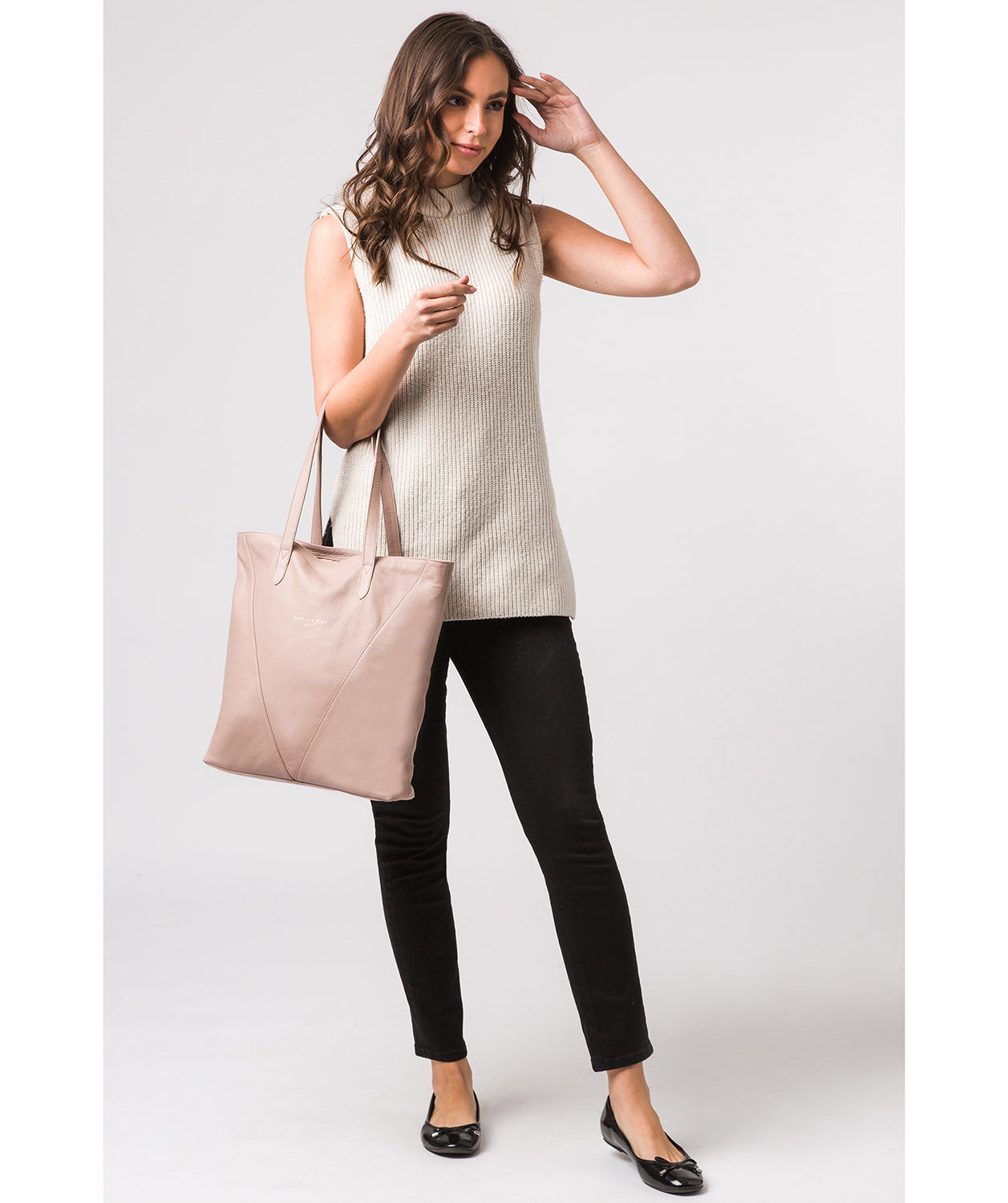 'Hatton' Blush Pink Leather Tote Bag