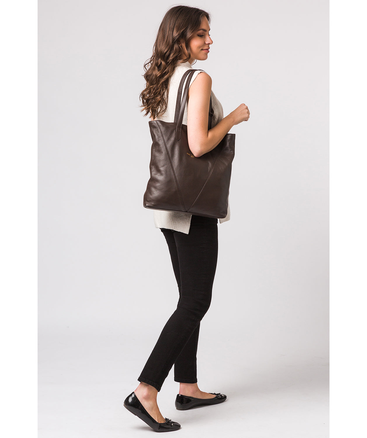 'Hatton' Choco Leather Tote Bag