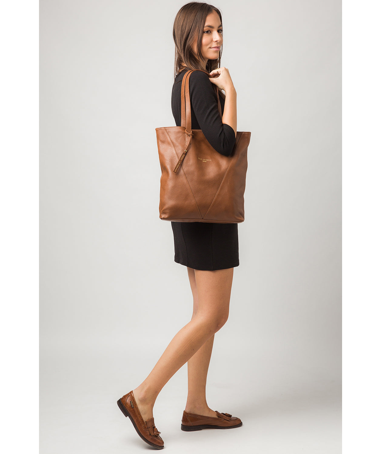 'Hatton' Saddle Tan Leather Shopper Bag