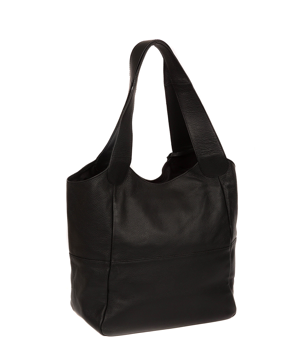 'Langdon' Black Leather Tote Bag