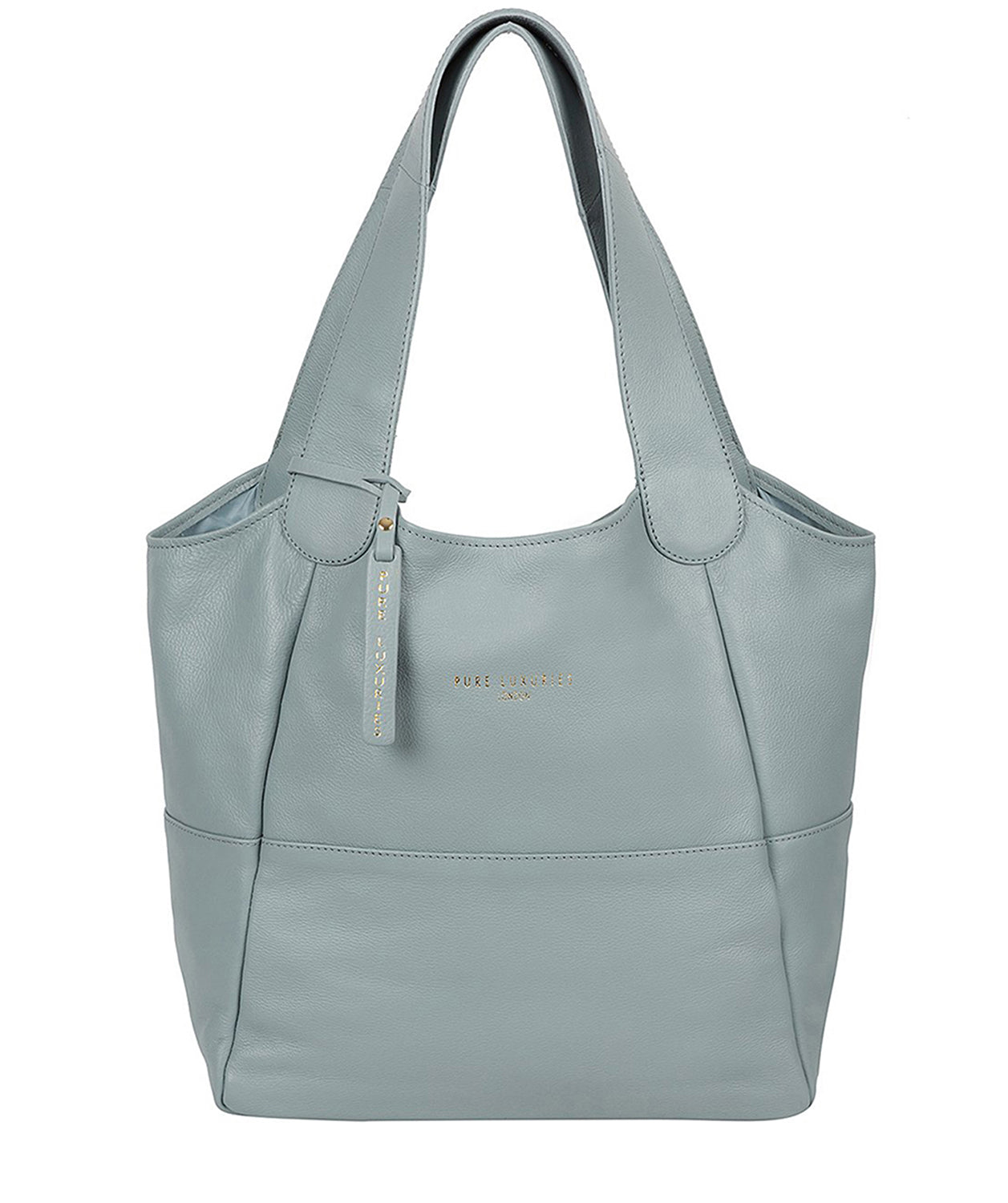 'Langdon' Cashmere Blue Leather Tote Bag