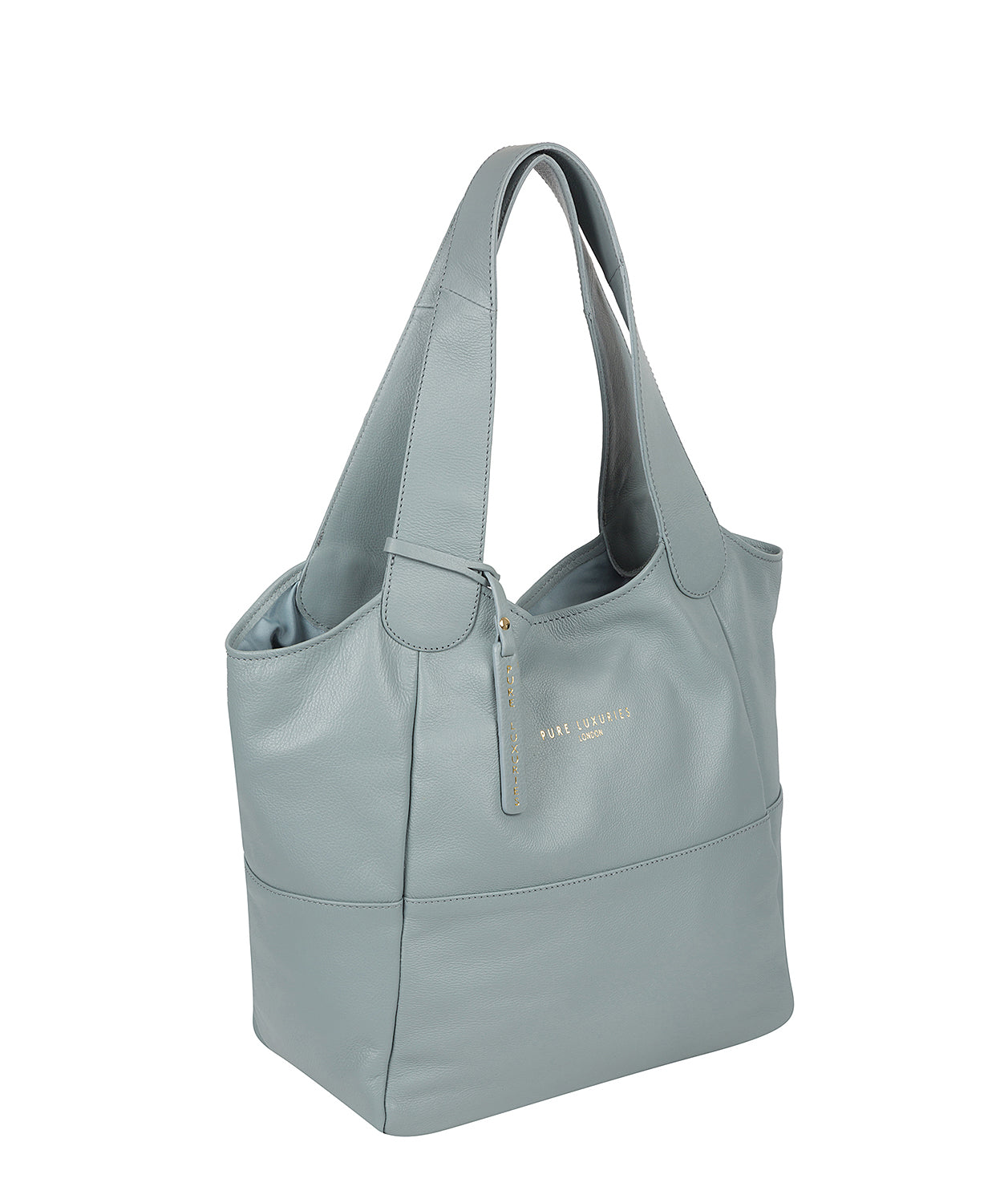 'Langdon' Cashmere Blue Leather Tote Bag