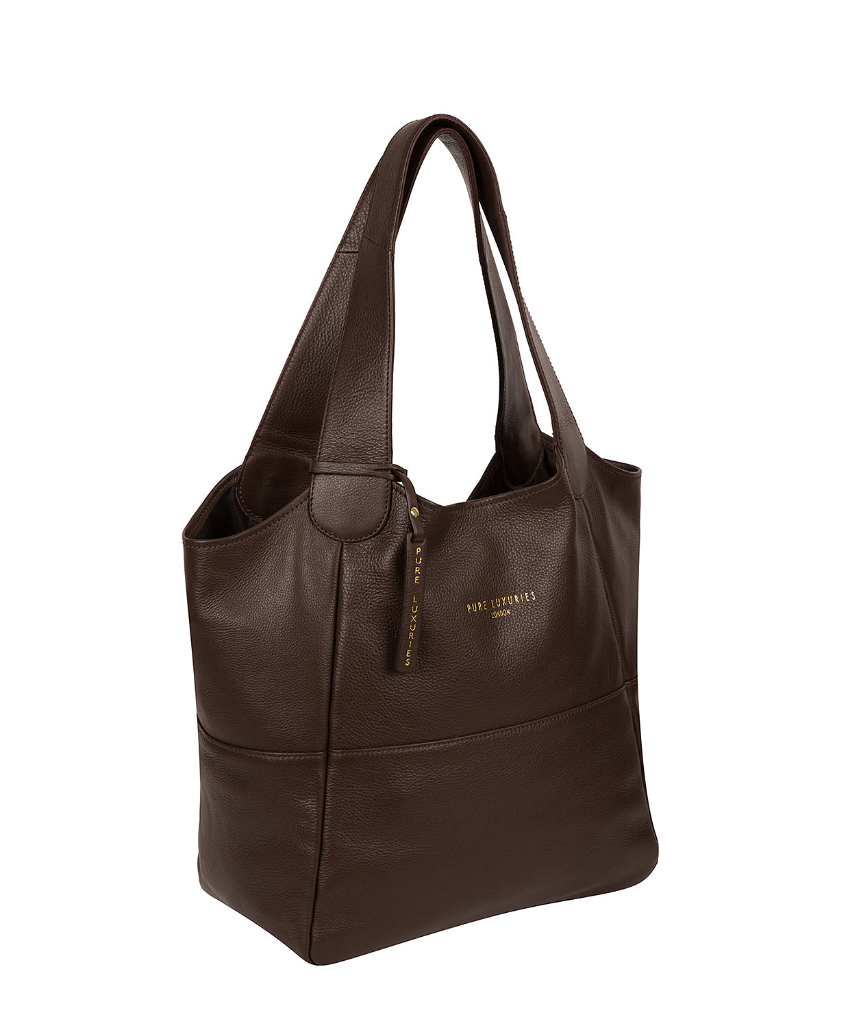 'Langdon' Choco Leather Tote Bag