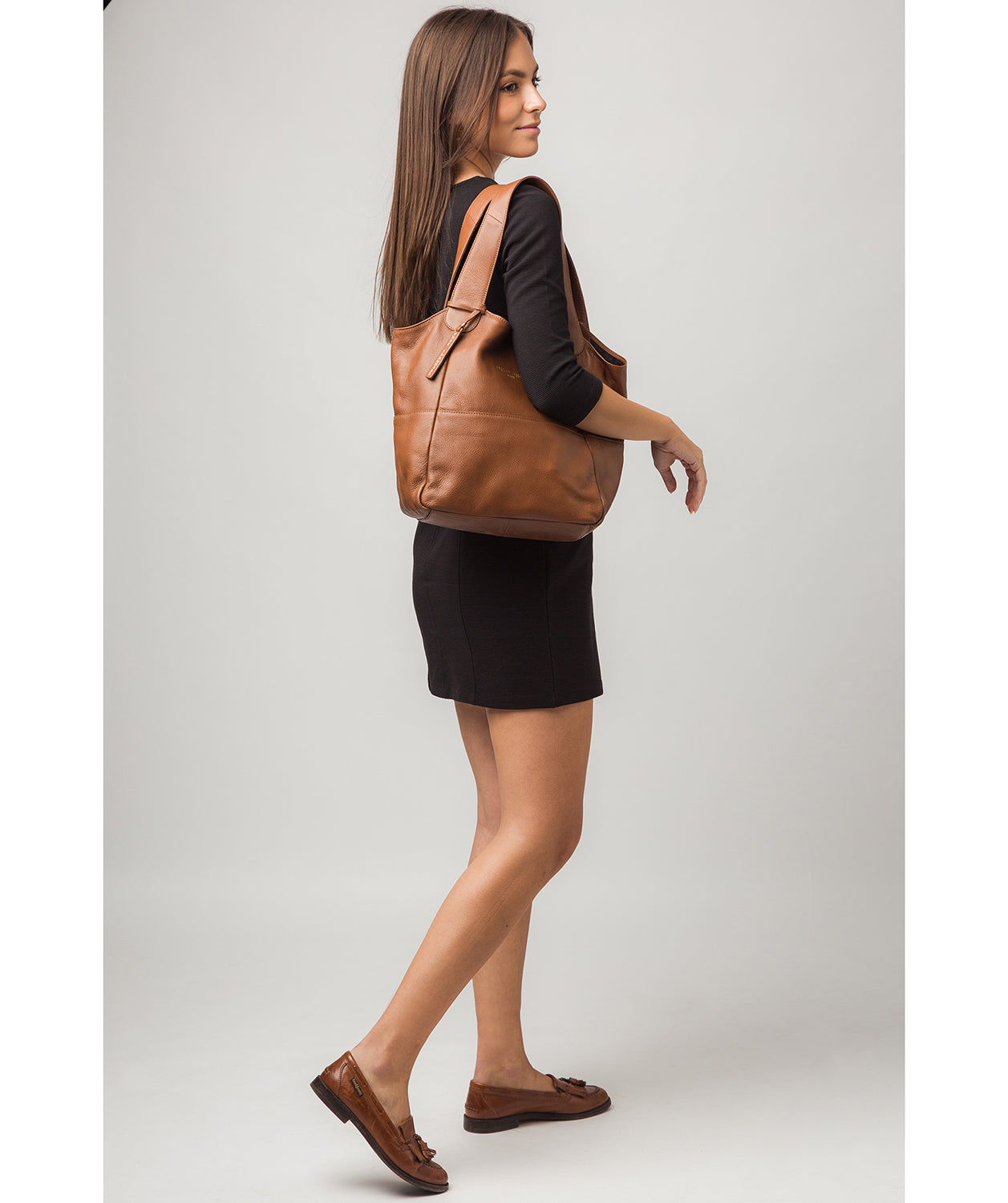 'Langdon' Saddle Tan Leather Tote Bag