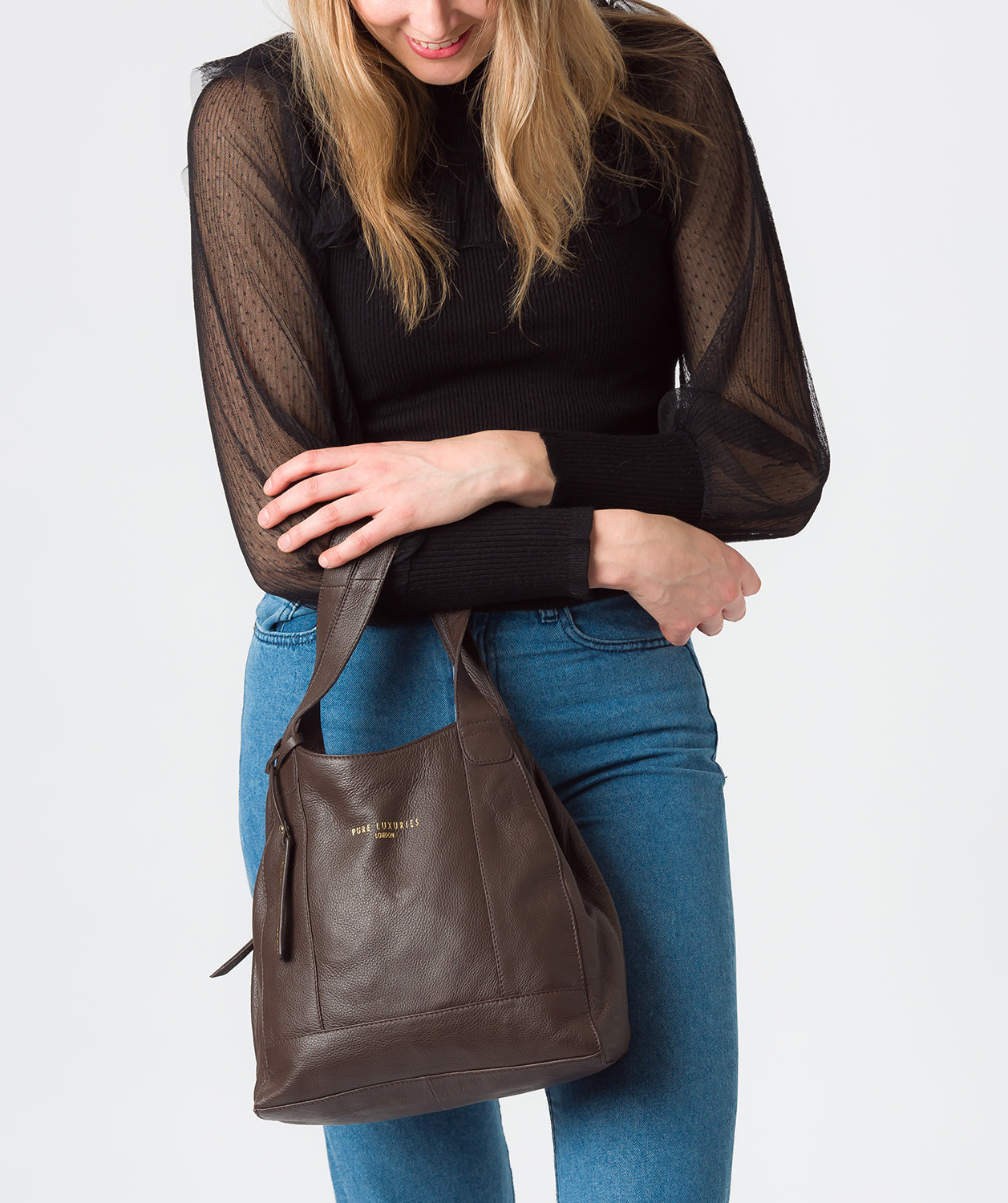 'Highbury' Choco Leather Handbag