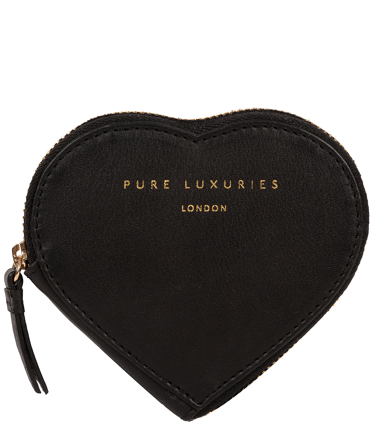 'Loughton' Black Leather Heart Coin Purse