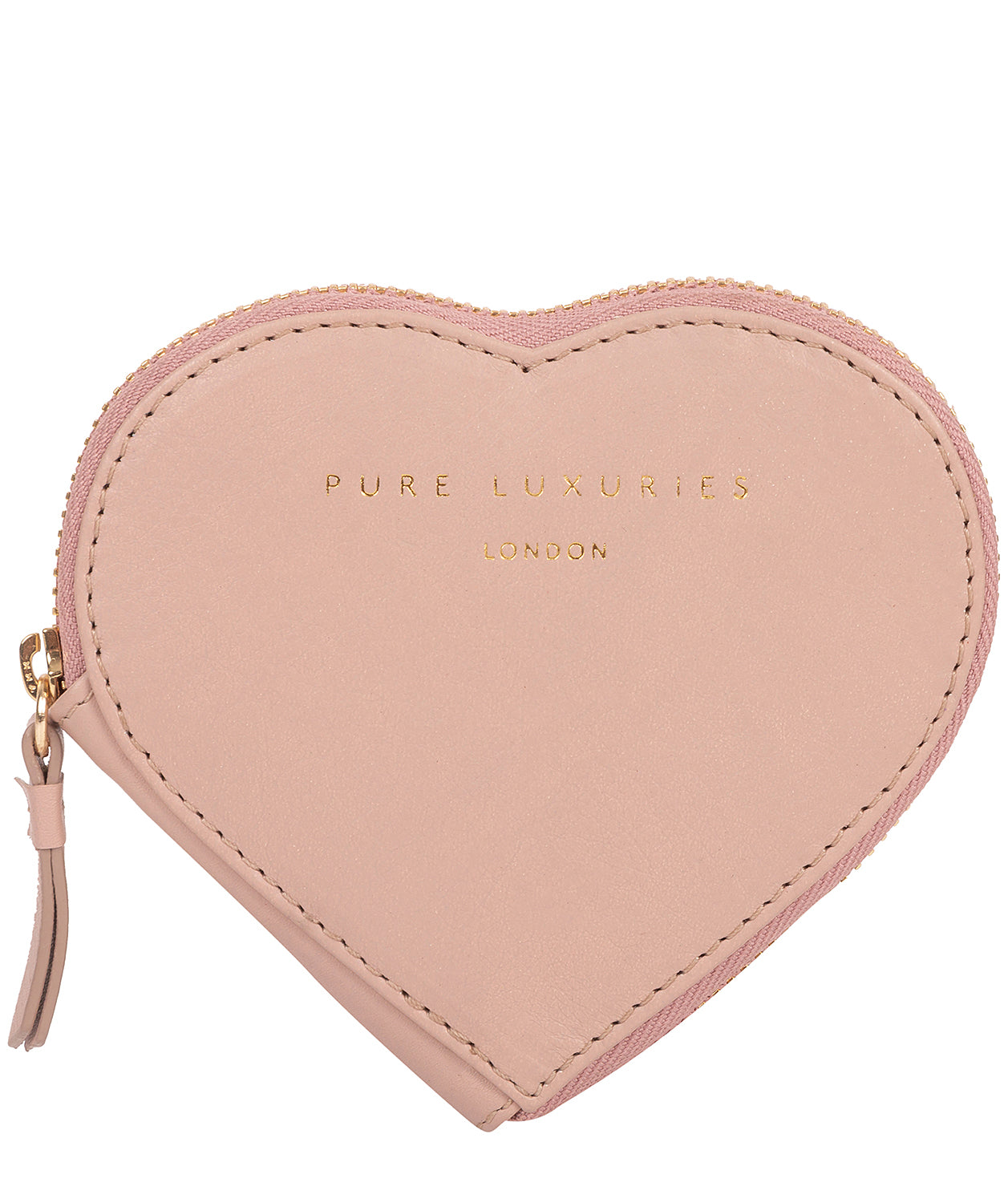 'Loughton' Blush Pink Leather Heart Coin Purse