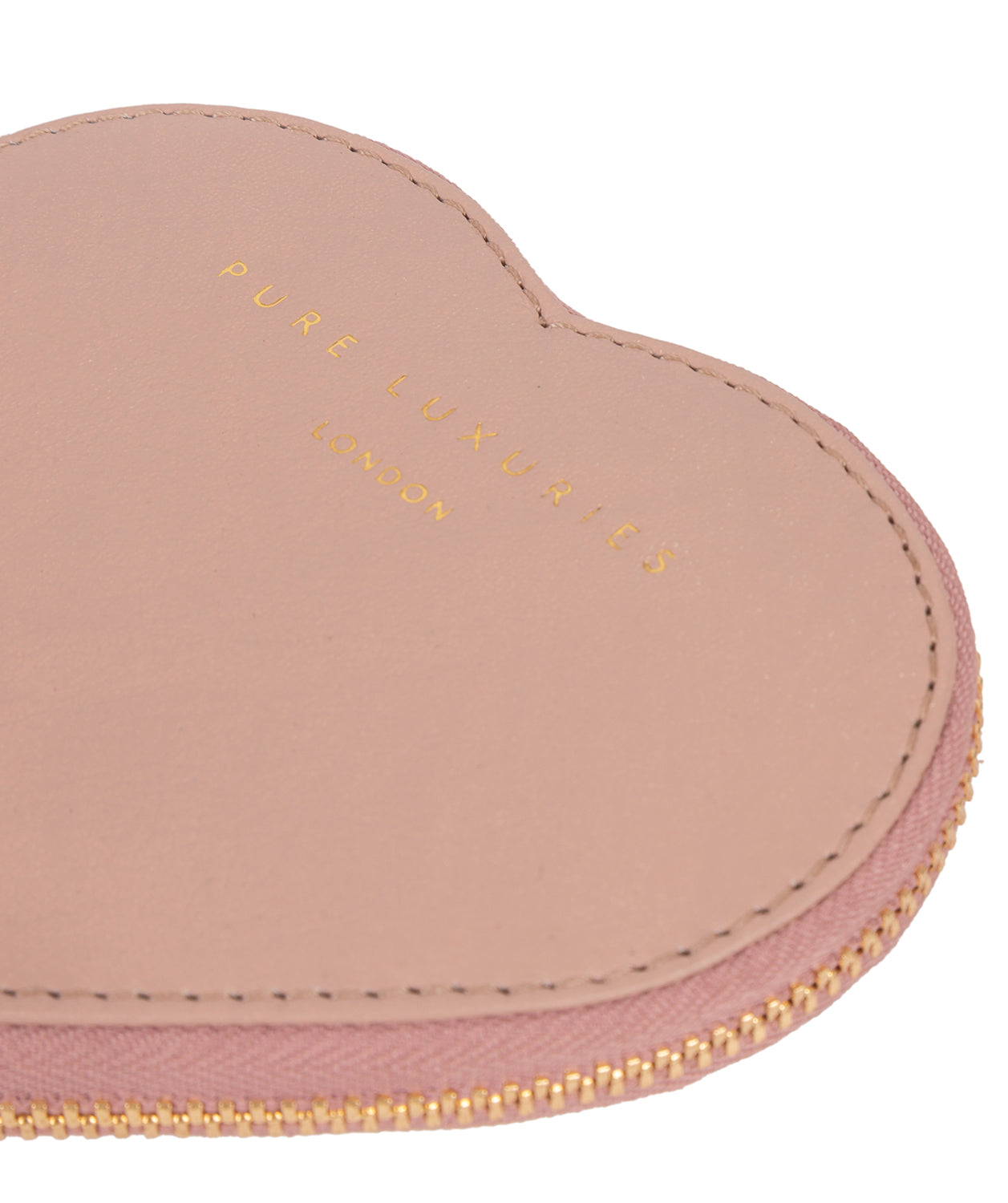 'Loughton' Blush Pink Leather Heart Coin Purse