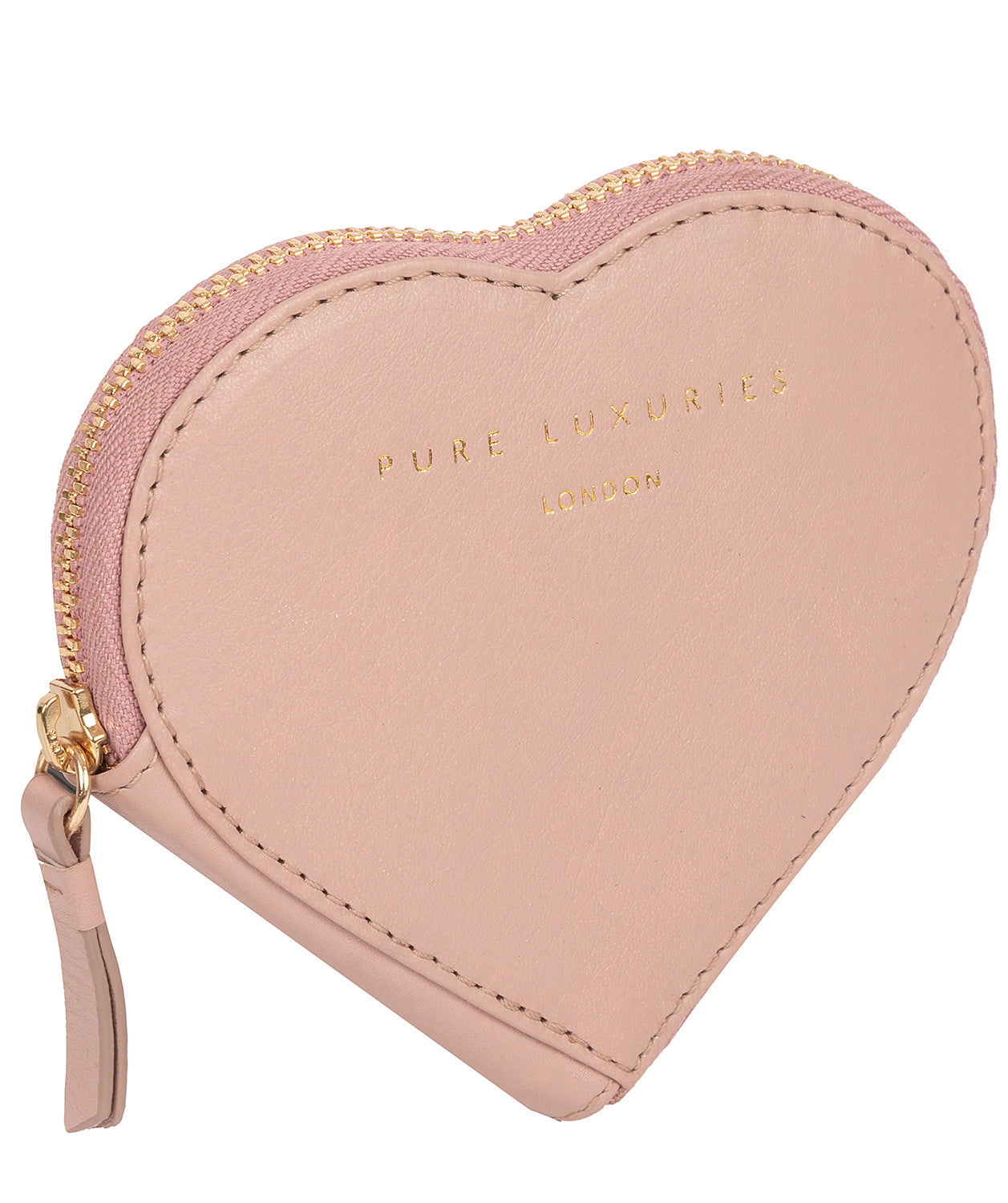 'Loughton' Blush Pink Leather Heart Coin Purse