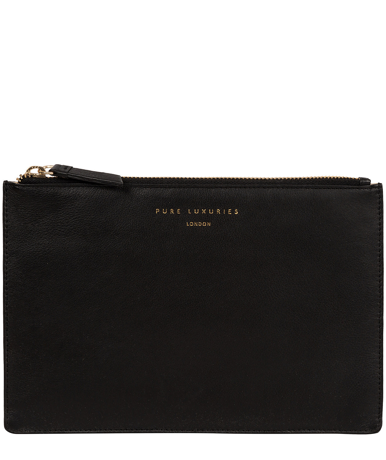 Black Leather Make-up Bag 'Osterly' by Pure Luxuries – Pure Luxuries London