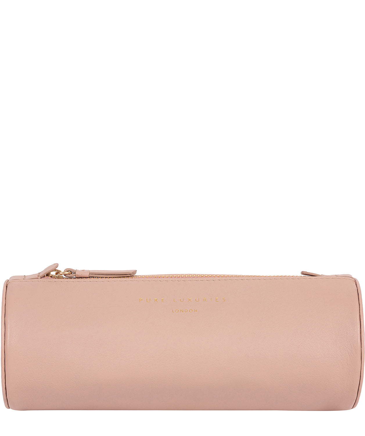 'Stockwell' Blush Pink Leather Make-Up Brush Pouch