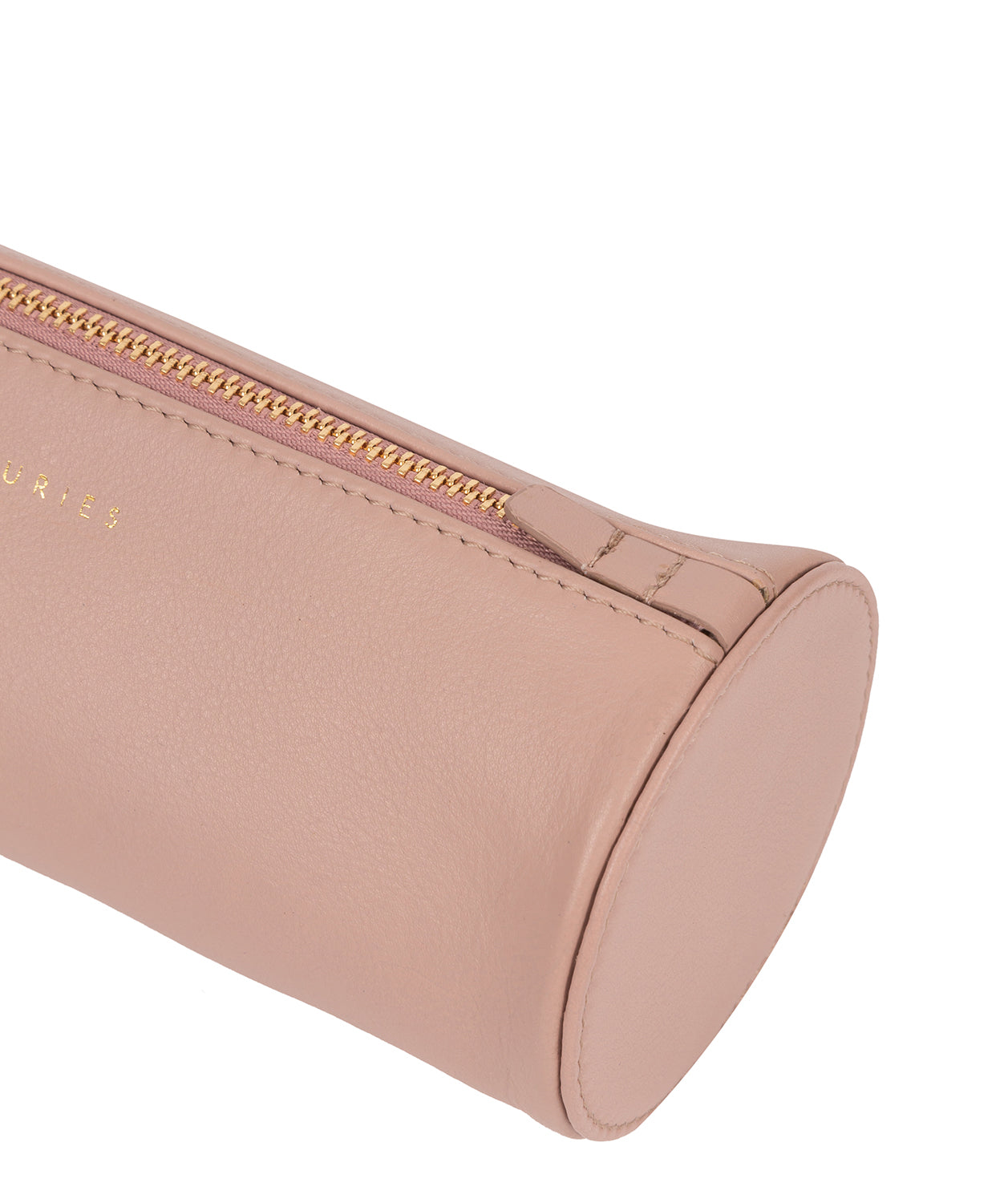 'Stockwell' Blush Pink Leather Make-Up Brush Pouch