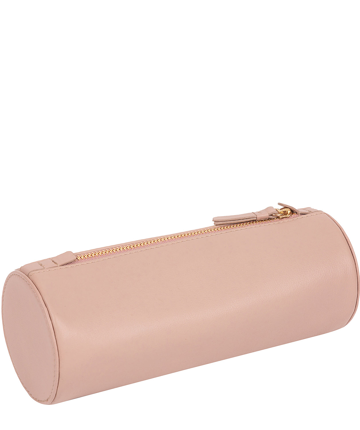 'Stockwell' Blush Pink Leather Make-Up Brush Pouch