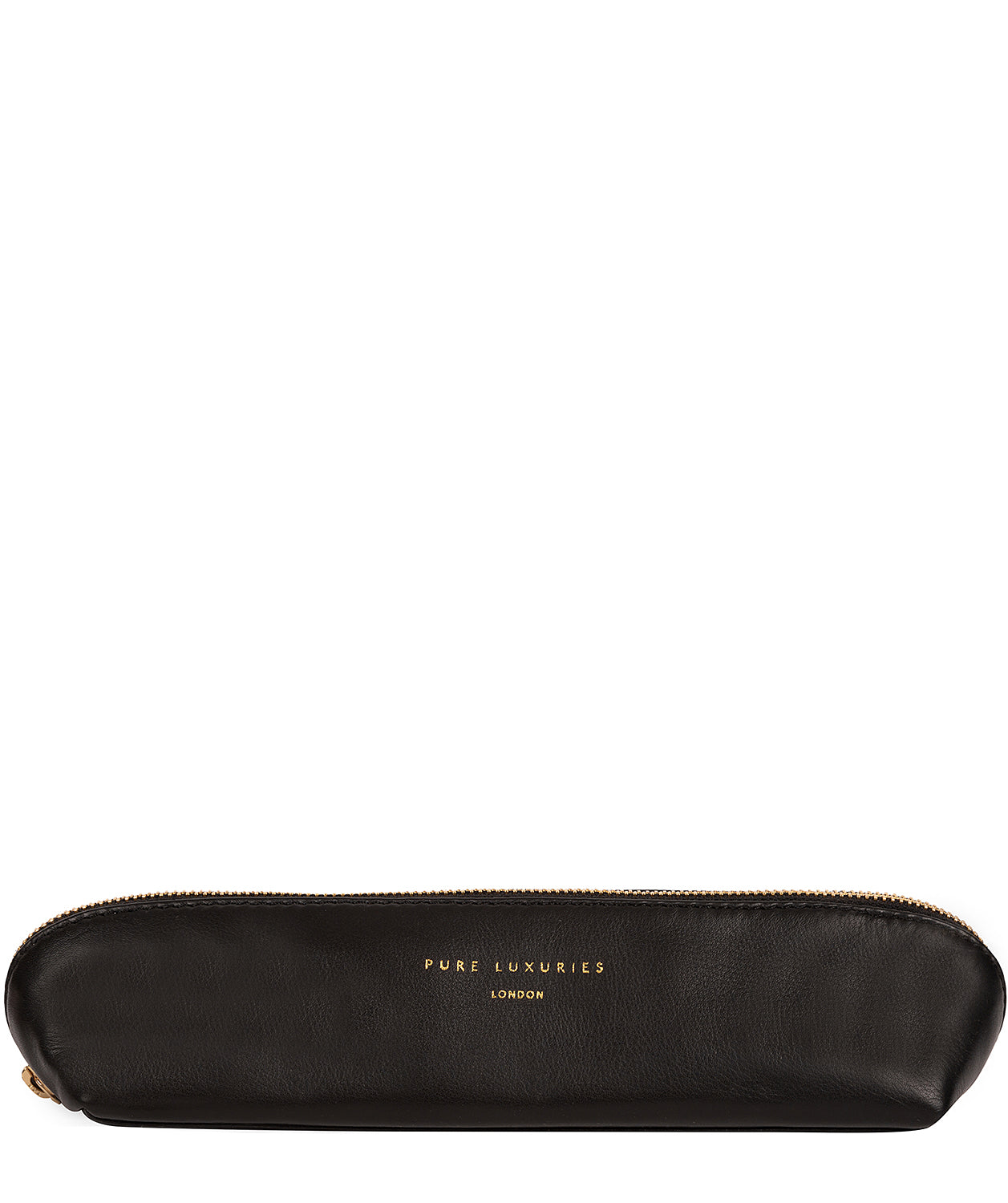 'Reeves' Black Leather Make-Up Brush Bag