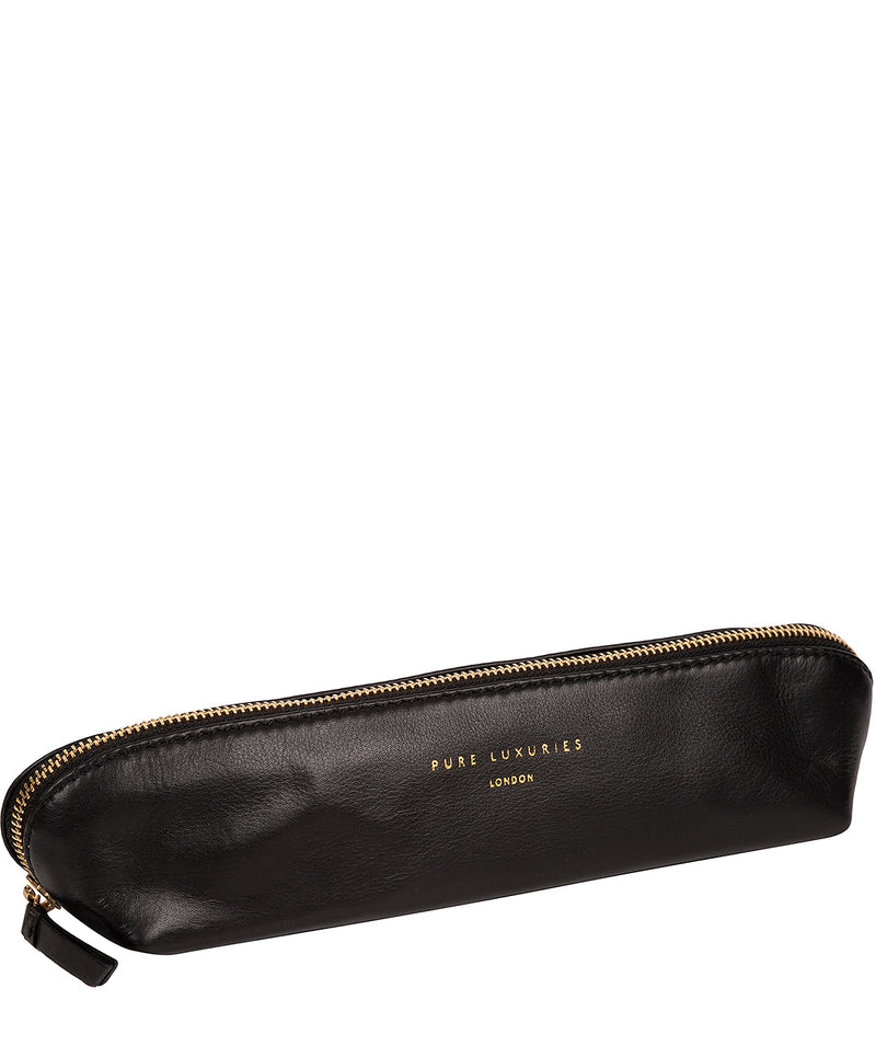 Black Leather Make-up Bag 'Reeves' by Pure Luxuries – Pure Luxuries London
