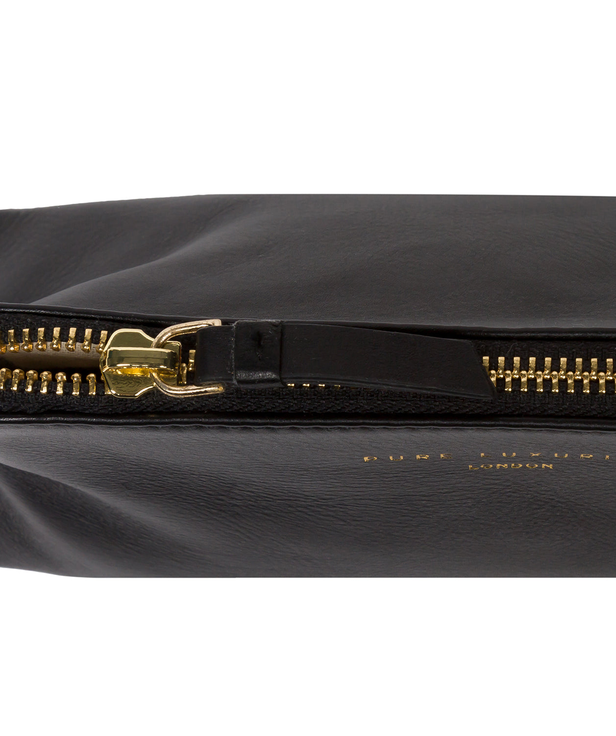 'Plaistow' Black Leather Make-Up Bag