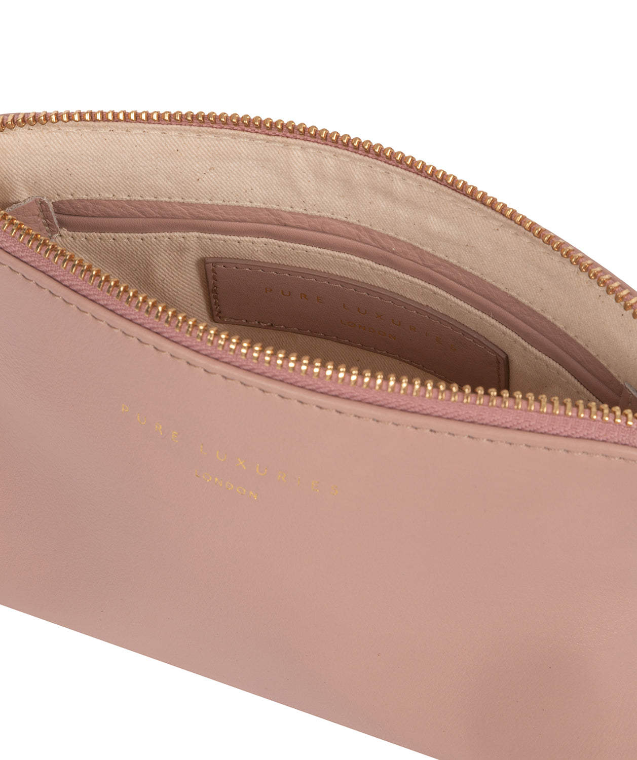 'Plaistow' Blush Pink Leather Make-Up Bag