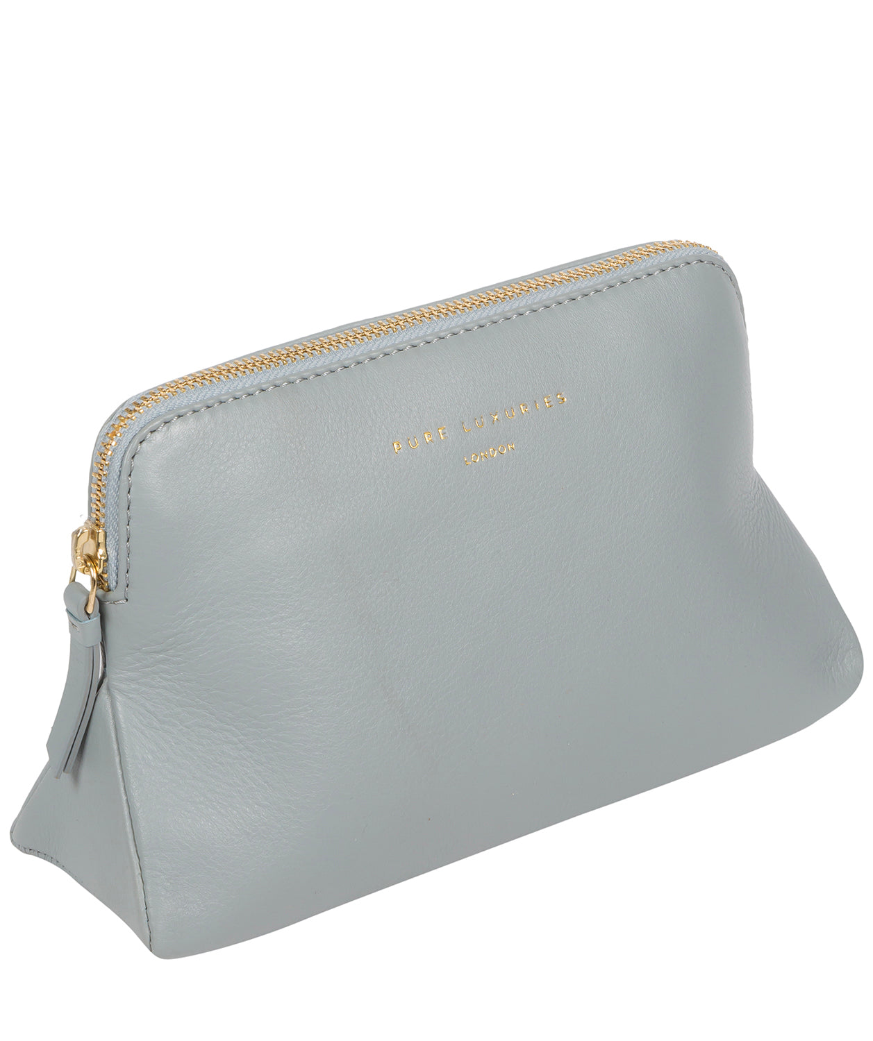 'Plaistow' Cashmere Blue Leather Make-Up Bag