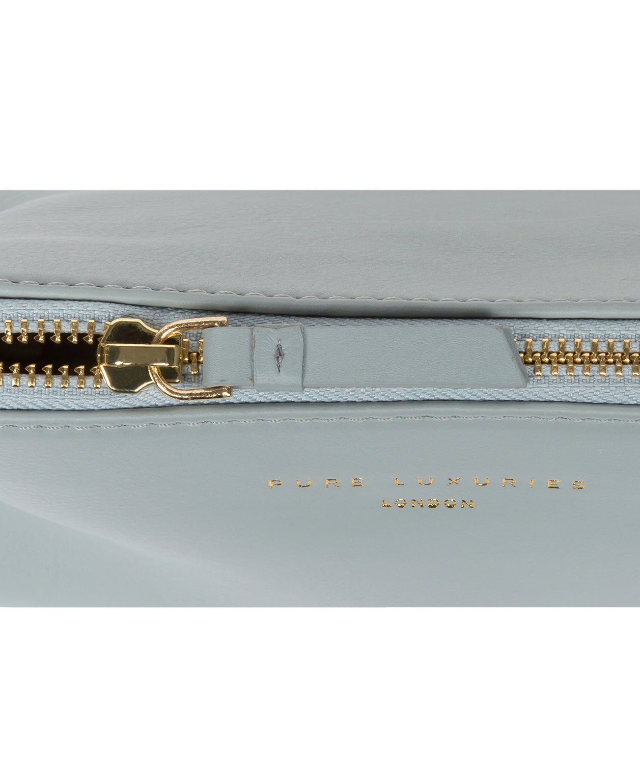 'Plaistow' Cashmere Blue Leather Make-Up Bag