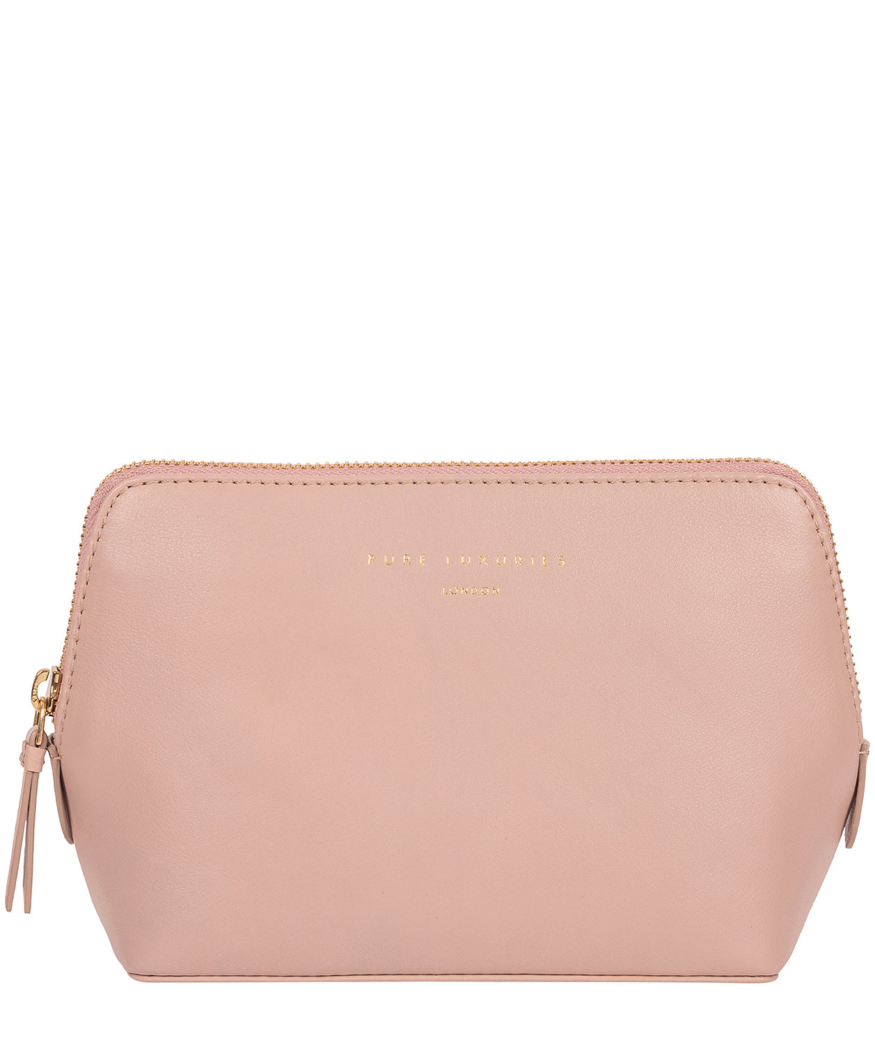 'Theydon' Blush Pink Leather Make-Up Bag